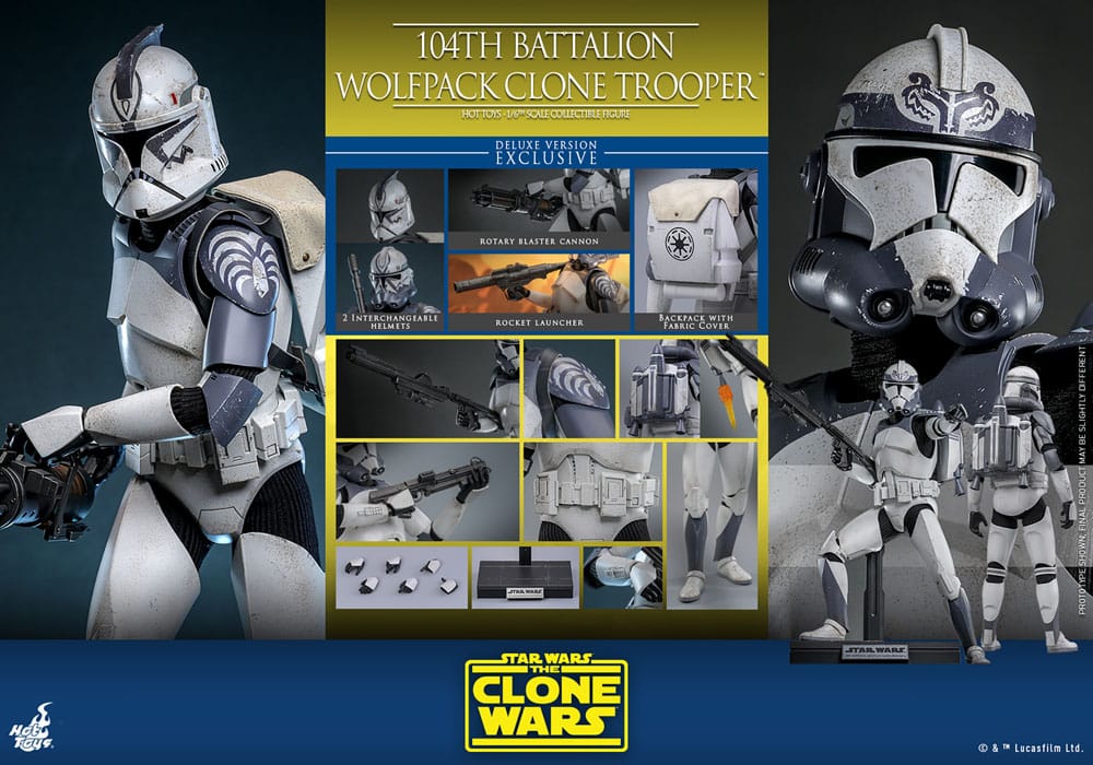 104th Battalion Wolfpack Clone Trooper Deluxe Version Star Wars: The Clone Wars 1/6 Figurka 30 cm - Image 13