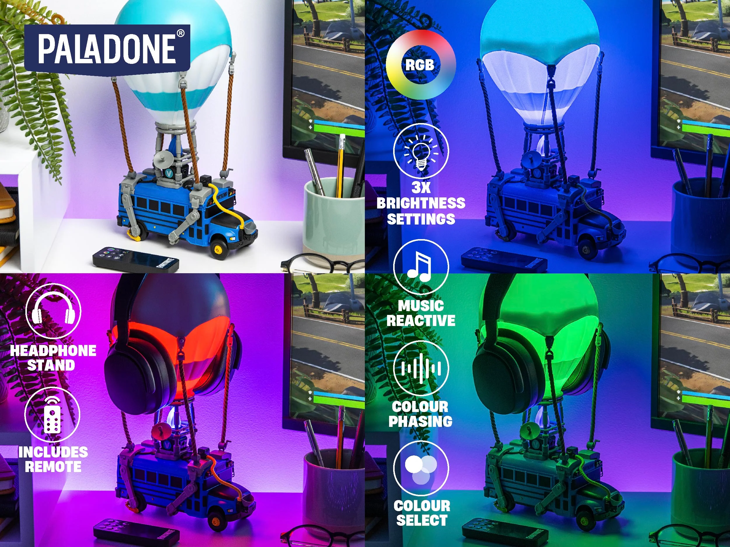 Autobus Bojowy Lampa Biurkowa z Podświetleniem RGB Fortnite - Image 9