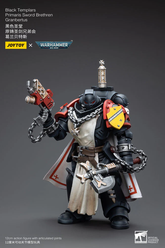Black Templars Primaris Sword Brethren Granbertus 40k 1/18 Figurka 12 cm - Image 5