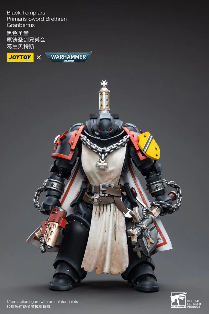Black Templars Primaris Sword Brethren Granbertus 40k 1/18 Figurka 12 cm - Image 6