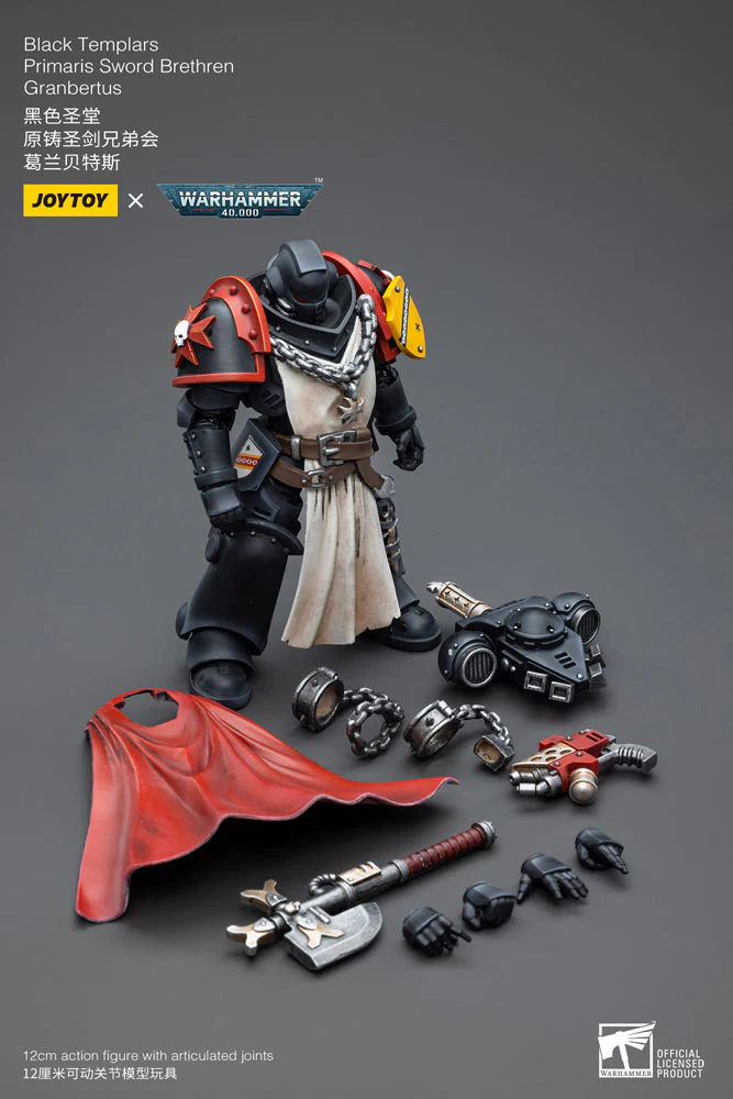 Black Templars Primaris Sword Brethren Granbertus 40k 1/18 Figurka 12 cm - Image 7