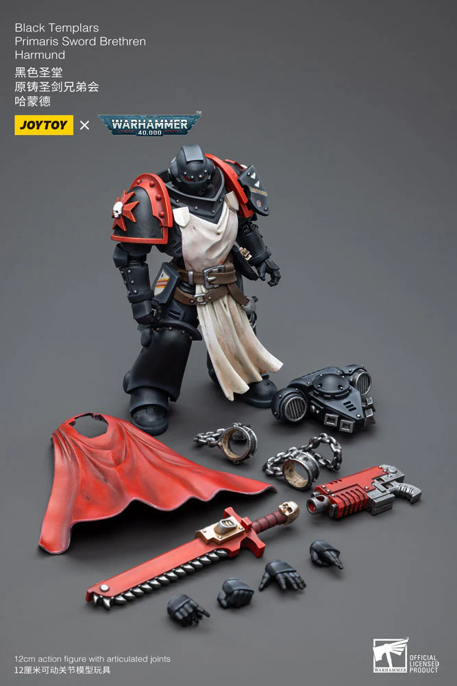 Black Templars Primaris Sword Brethren Harmund 40k 1/18 Figurka 12 cm - Image 6