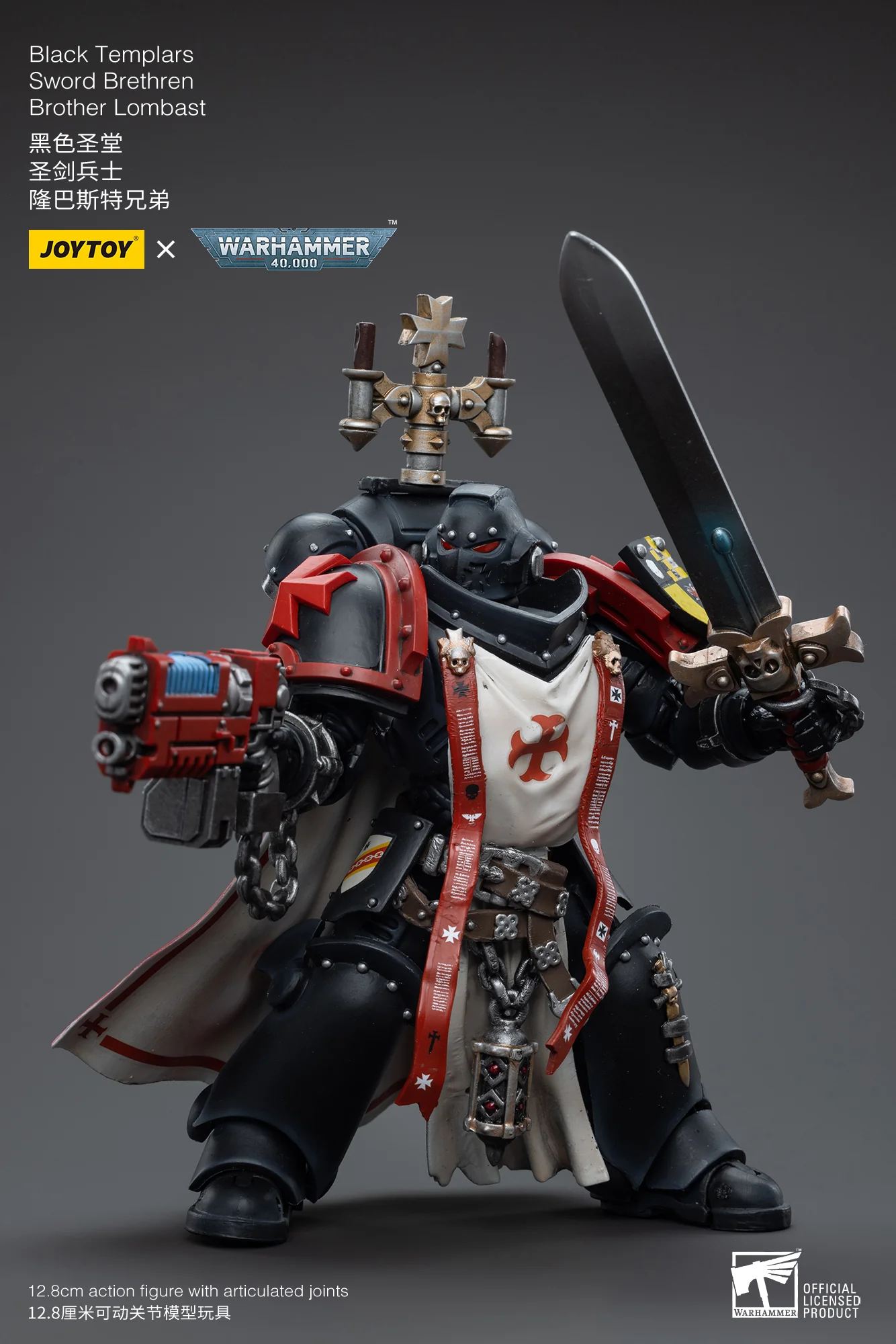Black Templars Sword Brethren Brother Lombast Warhammer 40K Figurka 12 cm - Image 15