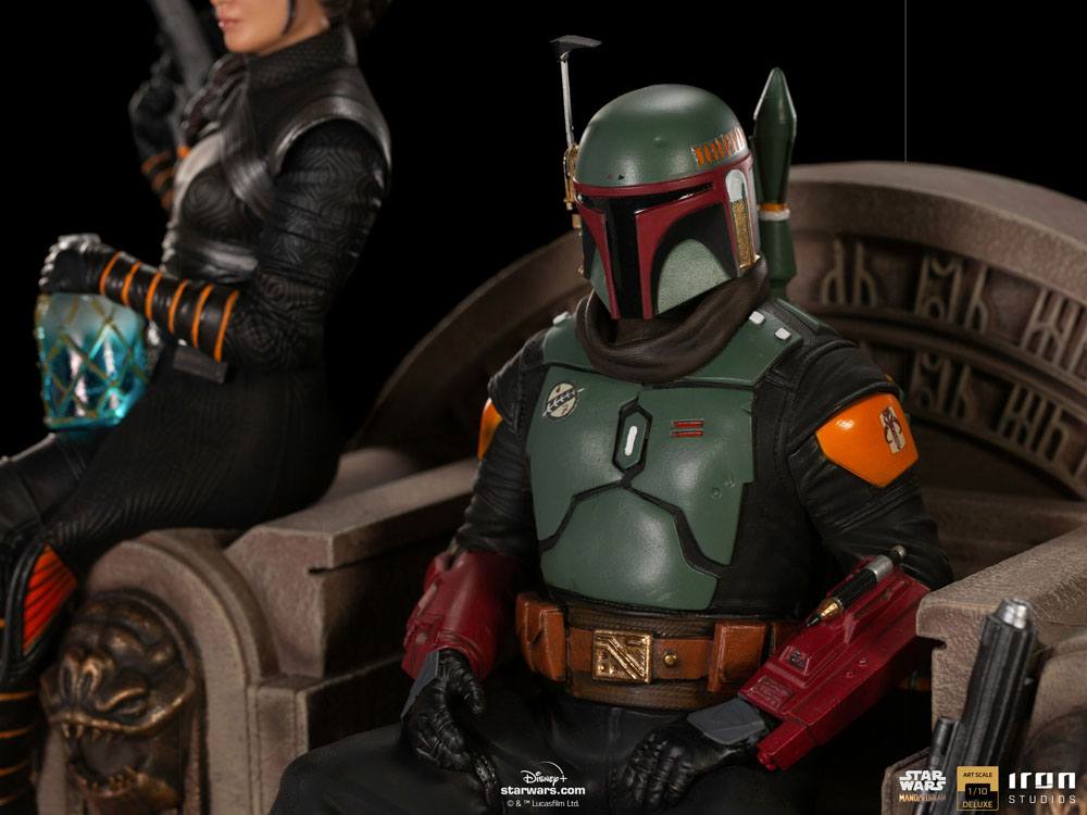 Boba Fett & Fennec on Throne Star Wars The Mandalorian Deluxe Art Scale 1/10 Figurka 23 cm - Image 11