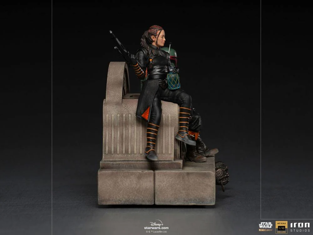 Boba Fett & Fennec on Throne Star Wars The Mandalorian Deluxe Art Scale 1/10 Figurka 23 cm - Image 6
