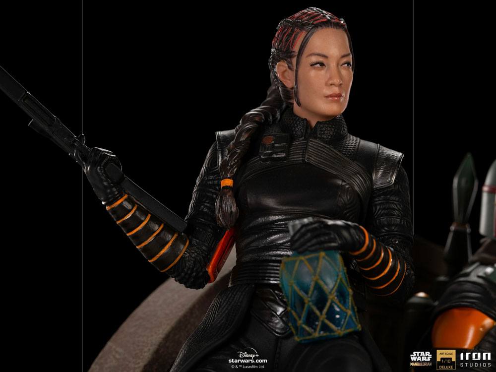 Boba Fett & Fennec on Throne Star Wars The Mandalorian Deluxe Art Scale 1/10 Figurka 23 cm - Image 7