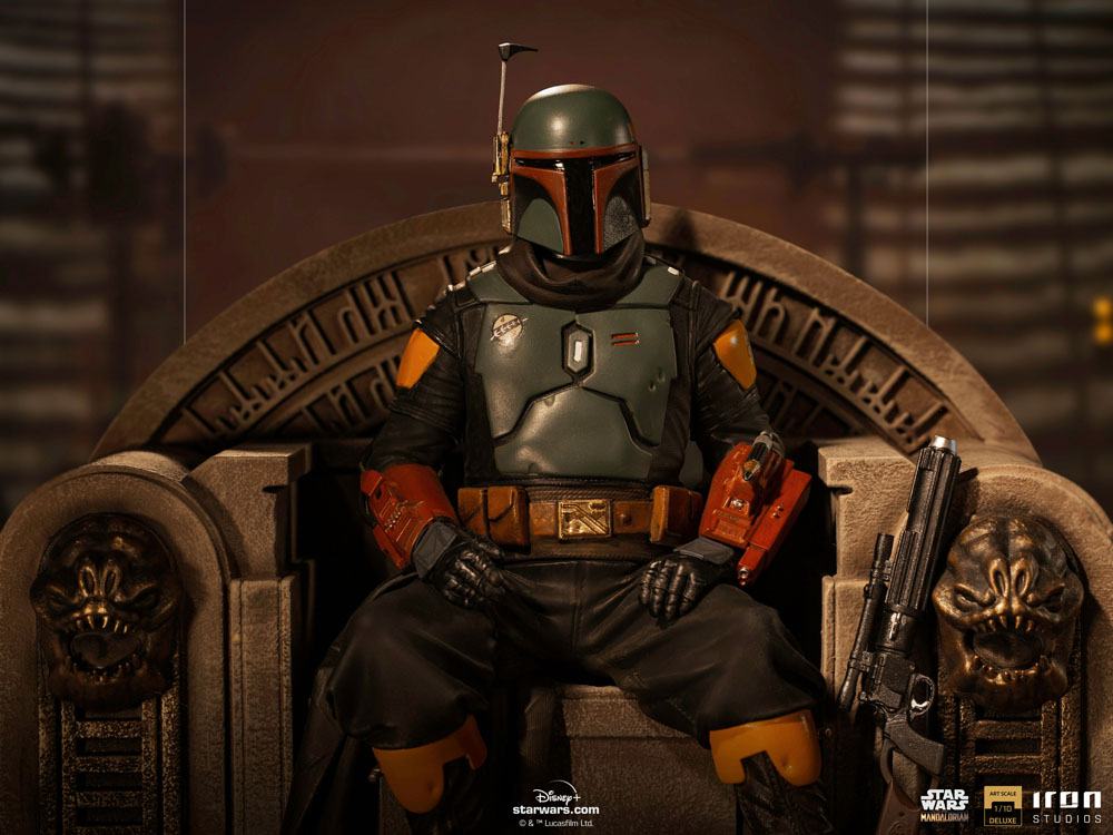 Boba Fett on Throne Star Wars The Mandalorian Deluxe Art 1/10 Figurka 18 cm - Image 10