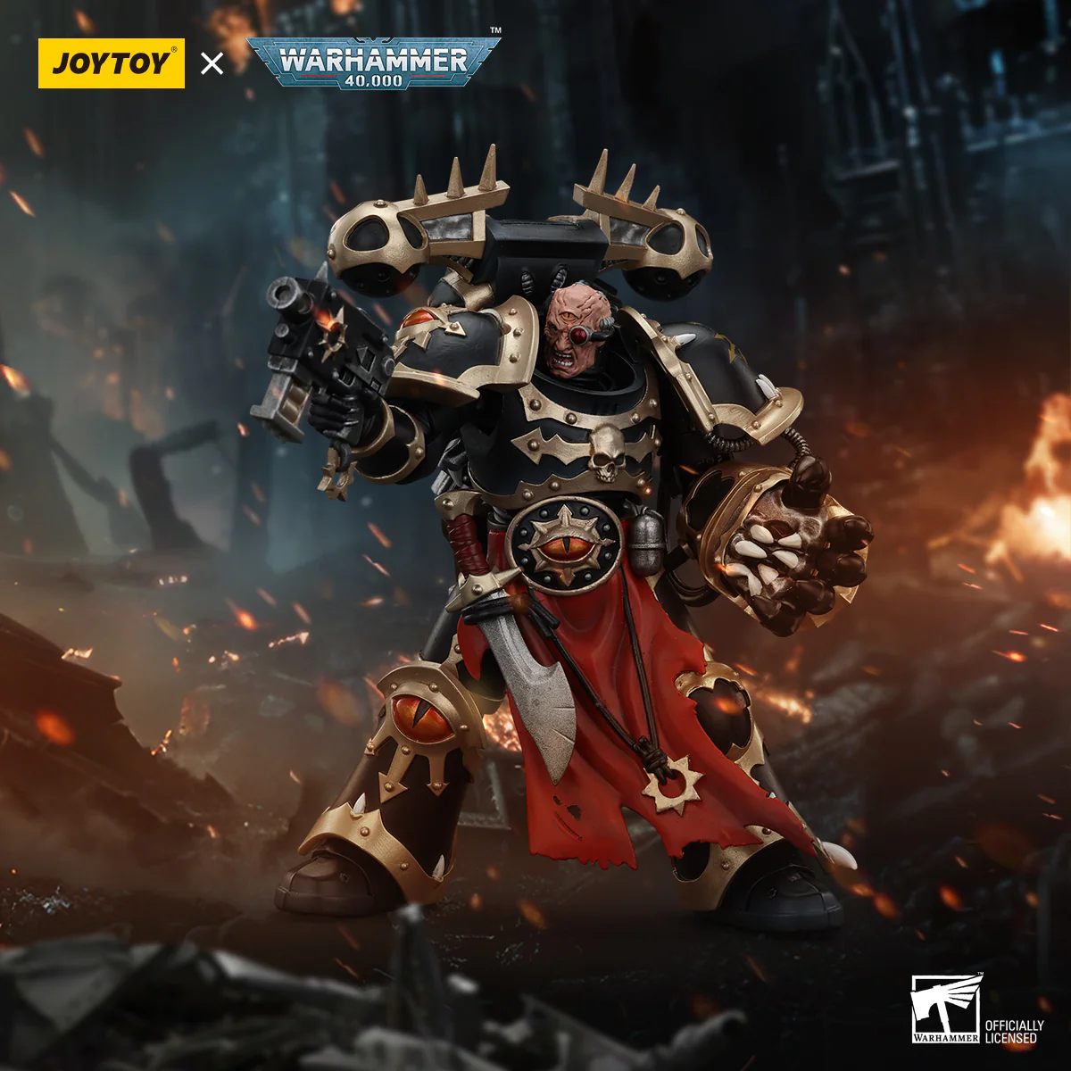 Chaos Space Marines Black Legion Chosen with Bolt Pistol and Power Fist Warhammer 40k 1/18 Figurka 20 cm - Image 11