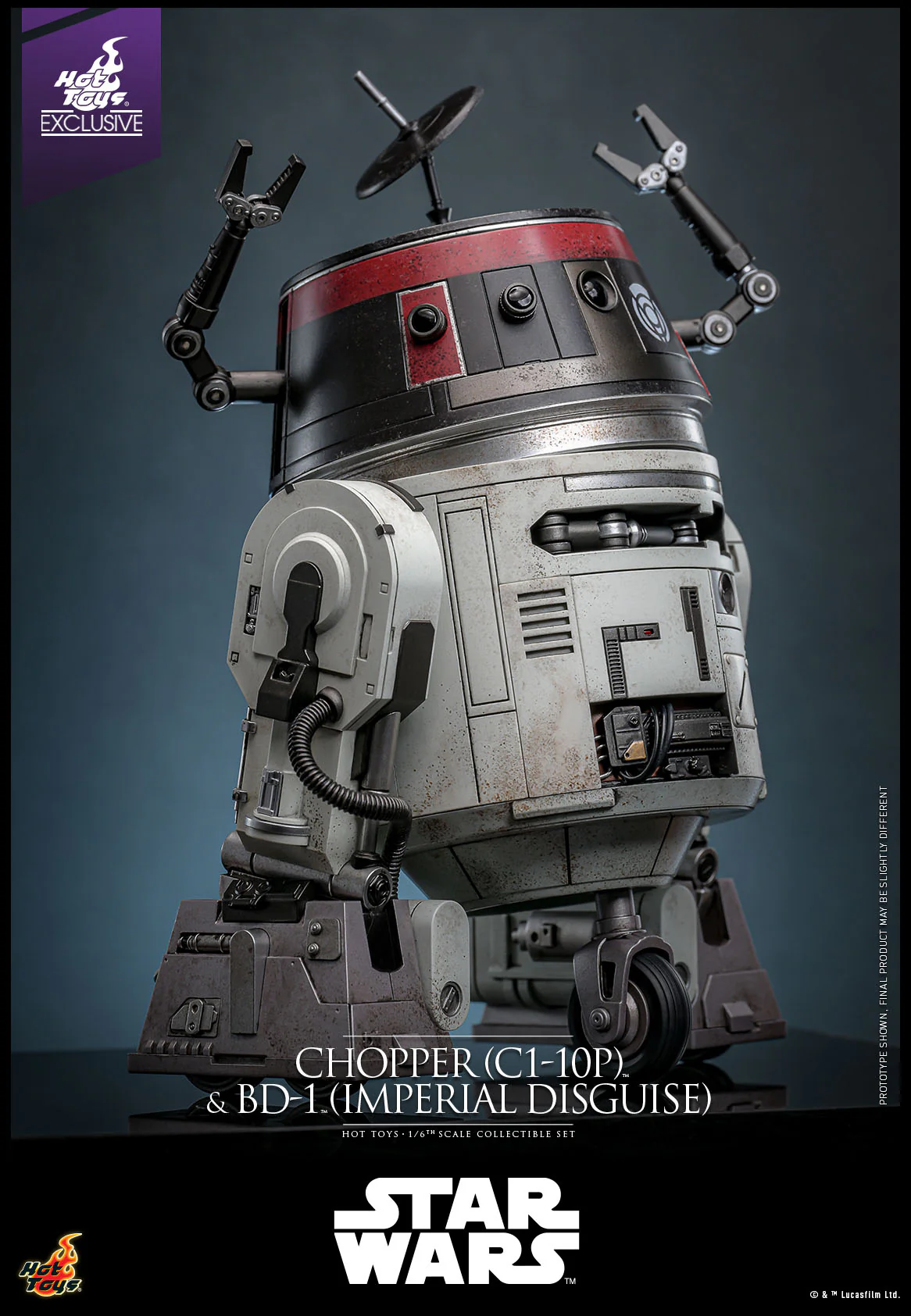 Chopper C1-10P & BD-1 Imperial Disguise Star Wars 1/6 Hot Toys Exclusive Figurki 18 cm & 8 cm cm - Image 11
