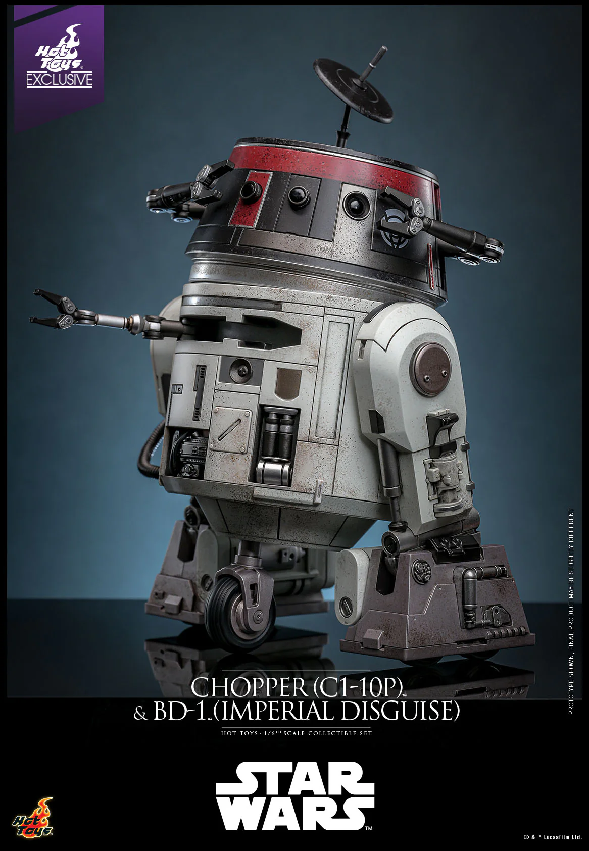 Chopper C1-10P & BD-1 Imperial Disguise Star Wars 1/6 Hot Toys Exclusive Figurki 18 cm & 8 cm cm - Image 12
