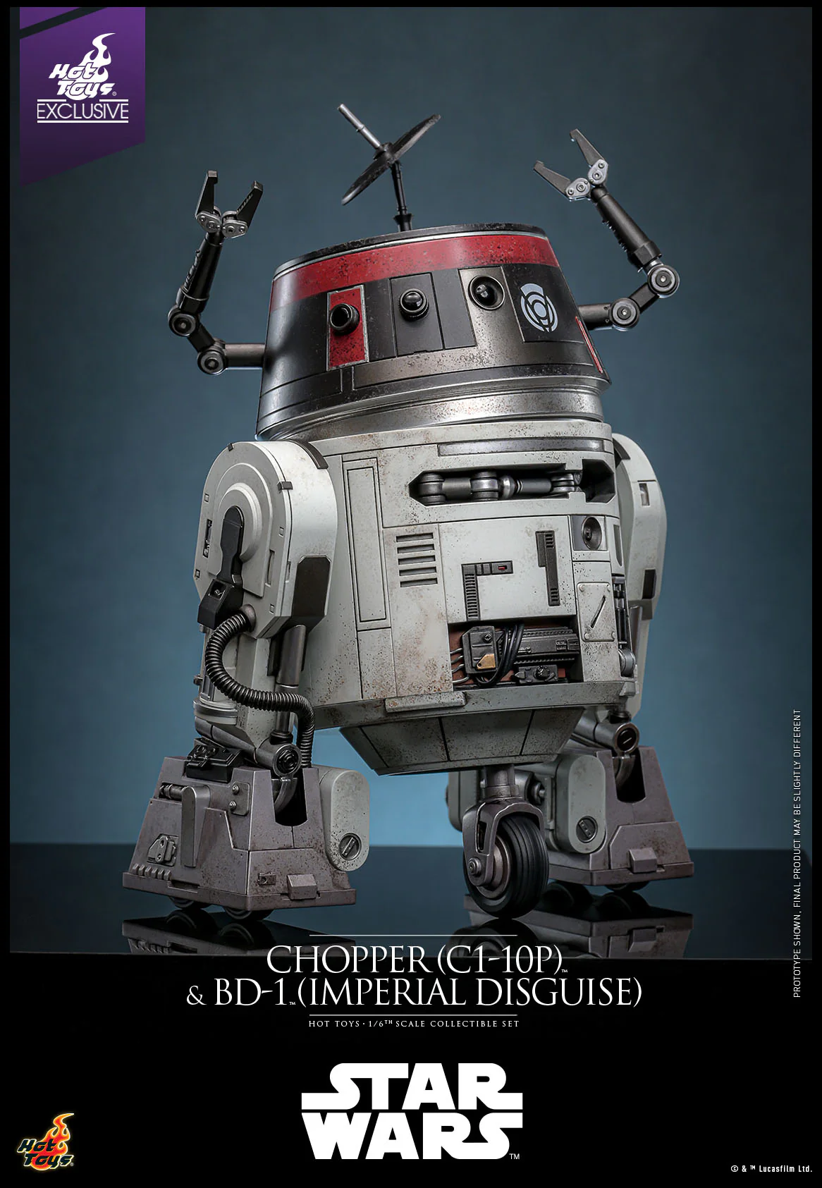 Chopper C1-10P & BD-1 Imperial Disguise Star Wars 1/6 Hot Toys Exclusive Figurki 18 cm & 8 cm cm - Image 18