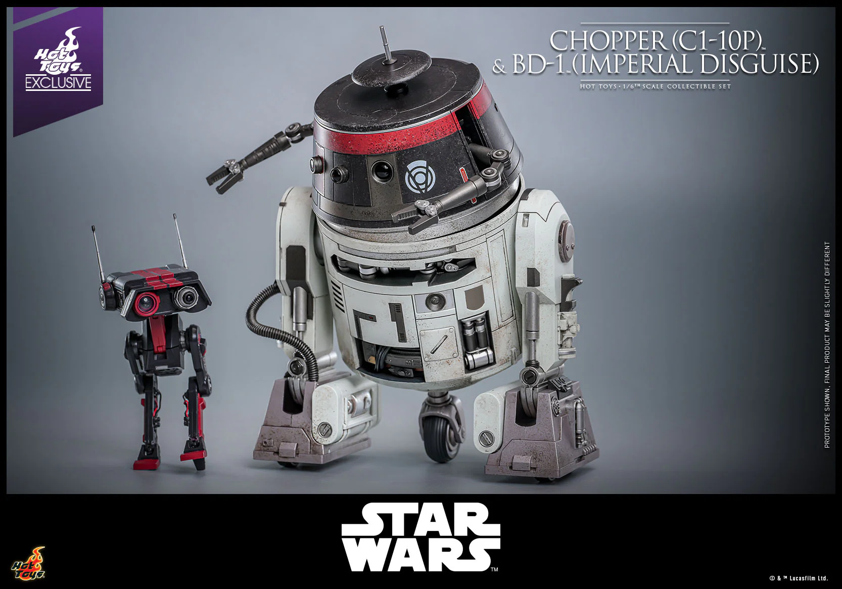 Chopper C1-10P & BD-1 Imperial Disguise Star Wars 1/6 Hot Toys Exclusive Figurki 18 cm & 8 cm cm - Image 2