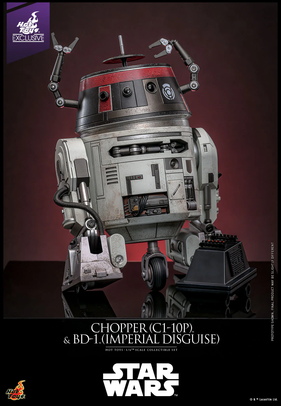 Chopper C1-10P & BD-1 Imperial Disguise Star Wars 1/6 Hot Toys Exclusive Figurki 18 cm & 8 cm cm - Image 25