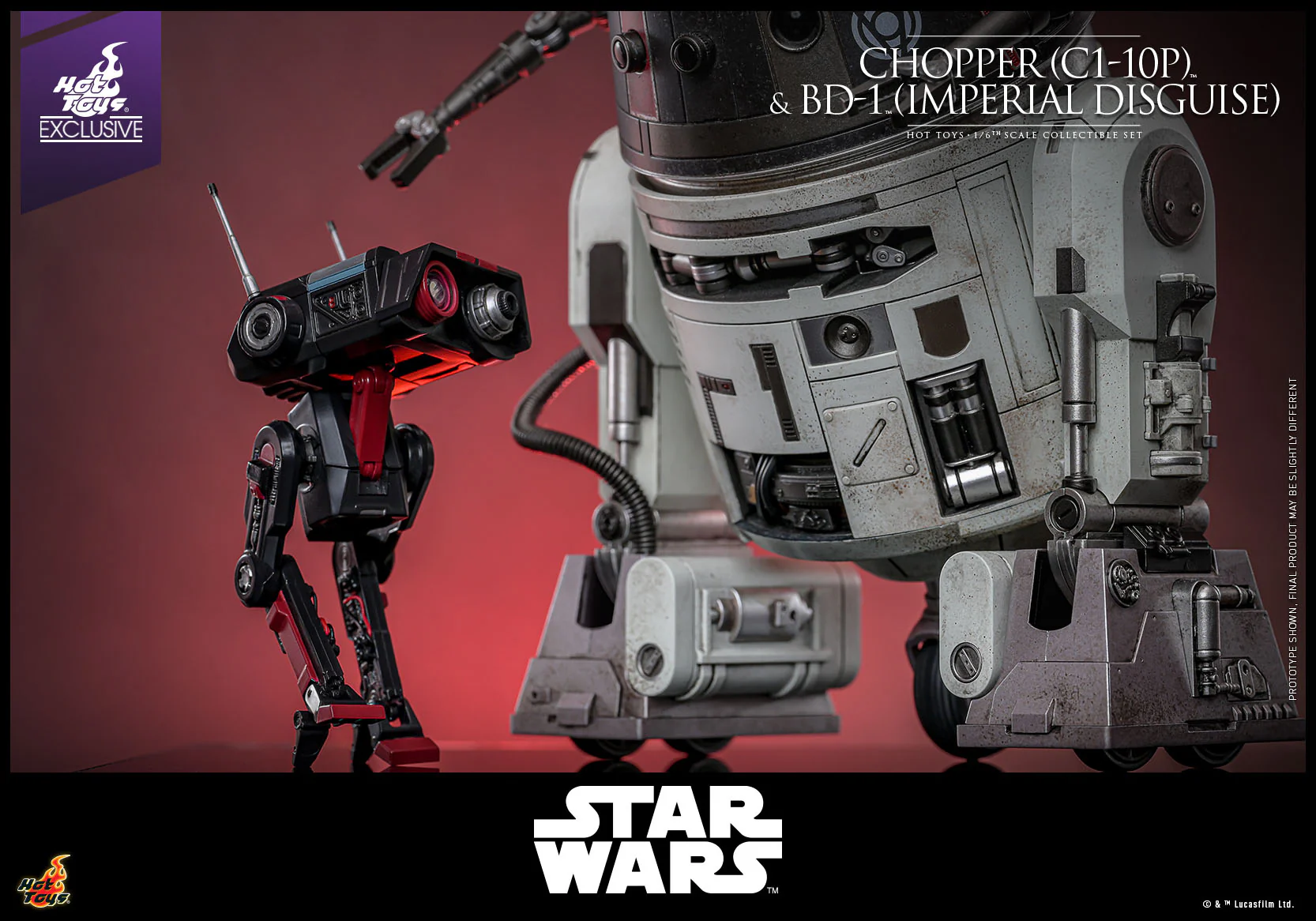 Chopper C1-10P & BD-1 Imperial Disguise Star Wars 1/6 Hot Toys Exclusive Figurki 18 cm & 8 cm cm - Image 6