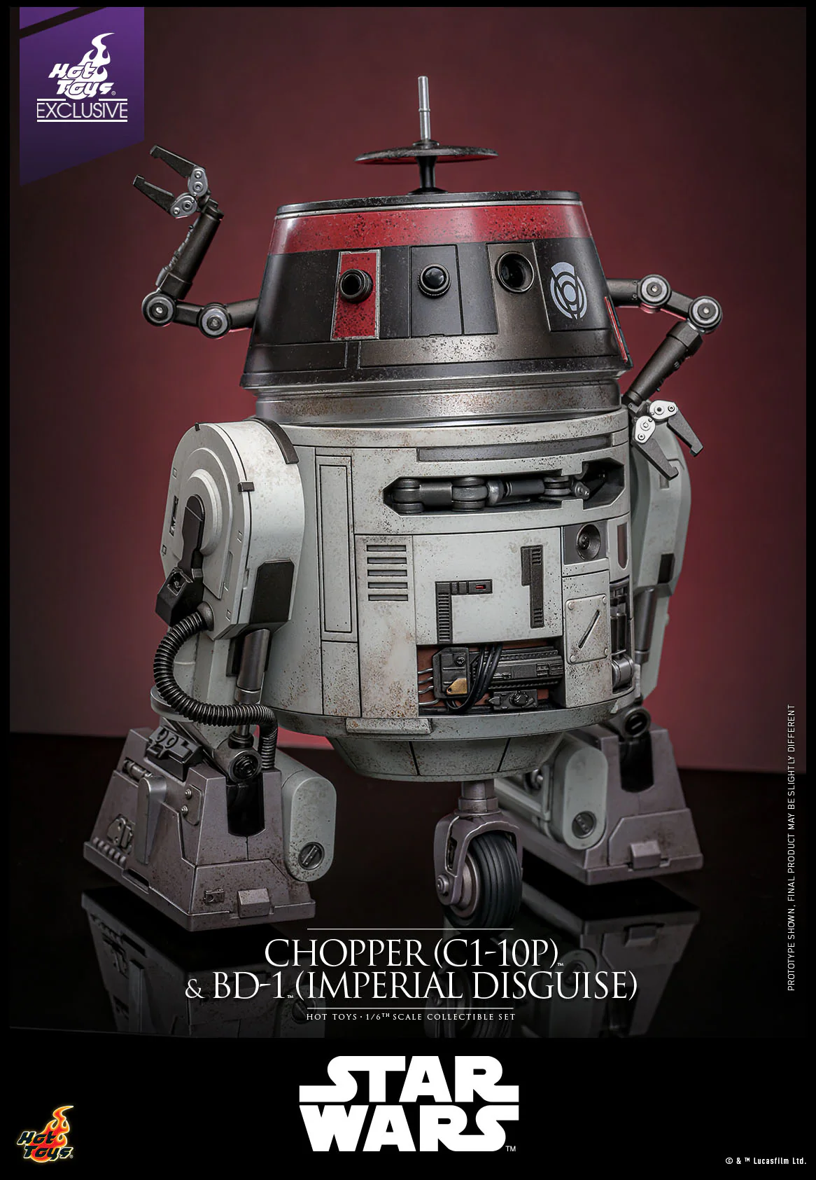 Chopper C1-10P & BD-1 Imperial Disguise Star Wars 1/6 Hot Toys Exclusive Figurki 18 cm & 8 cm cm - Image 9