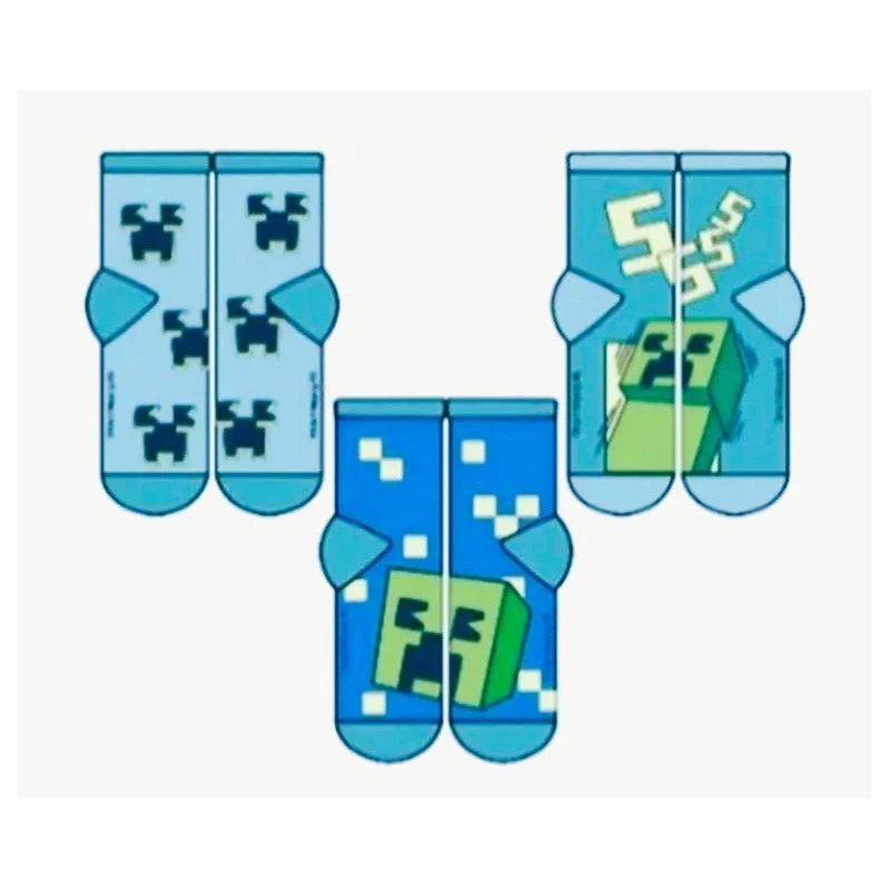 Creeper Skarpetki Dziecięce Trójpak Minecraft (rozmiar: 27-30) - Image 3