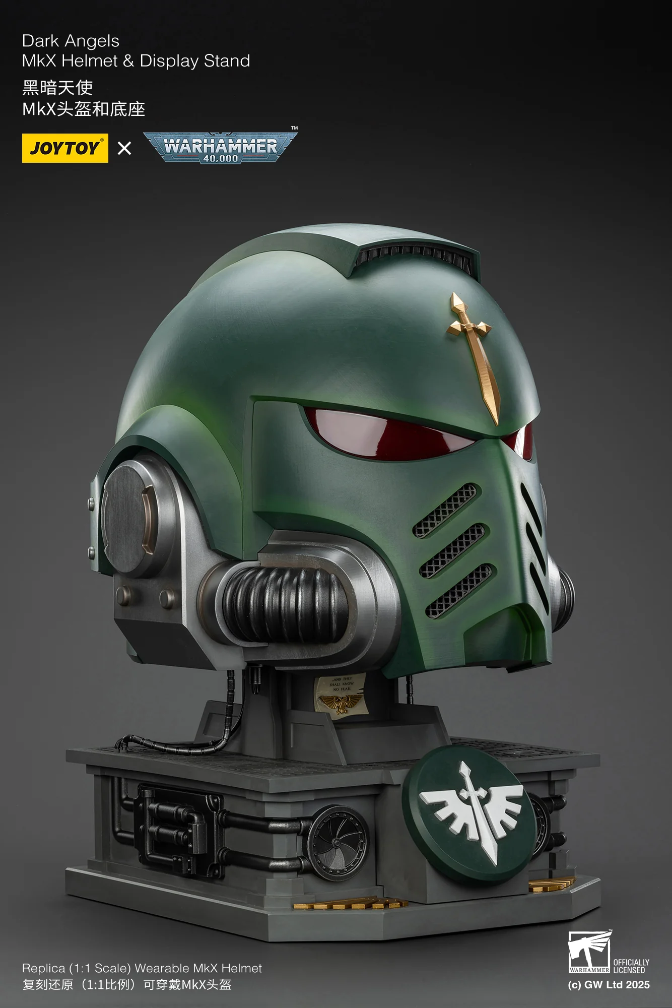 Dark Angels MkX Helmet & Display Stand Warhammer 40,000 1/1 Replika 44 cm - Image 14
