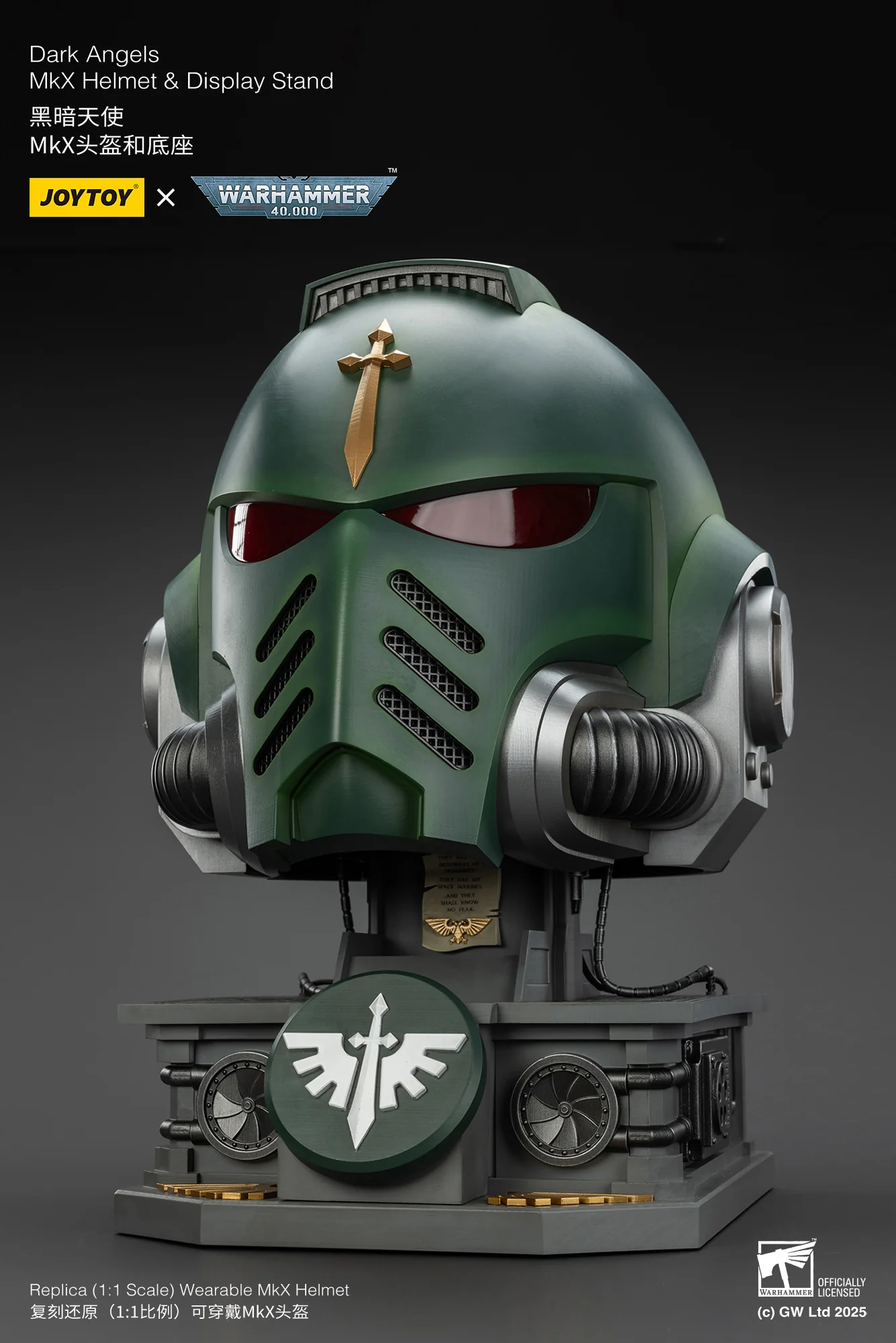 Dark Angels MkX Helmet & Display Stand Warhammer 40,000 1/1 Replika 44 cm - Image 24