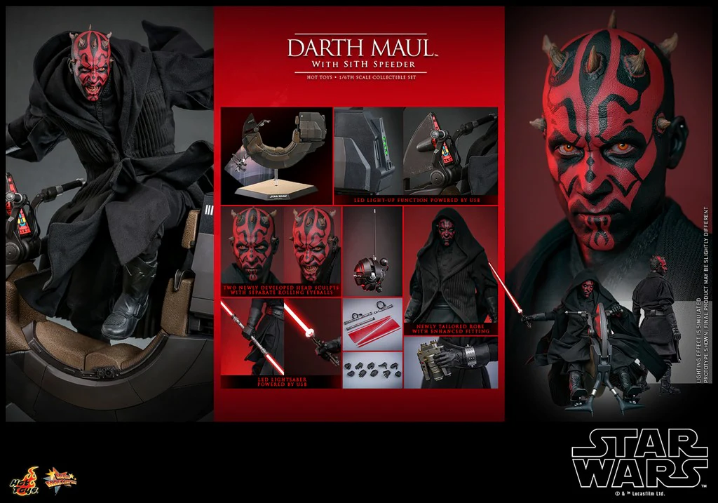 Darth Maul with Sith Speeder Star Wars: The Phantom Menace 25th Anniversary 1:6 Figurka 29 cm - Image 17