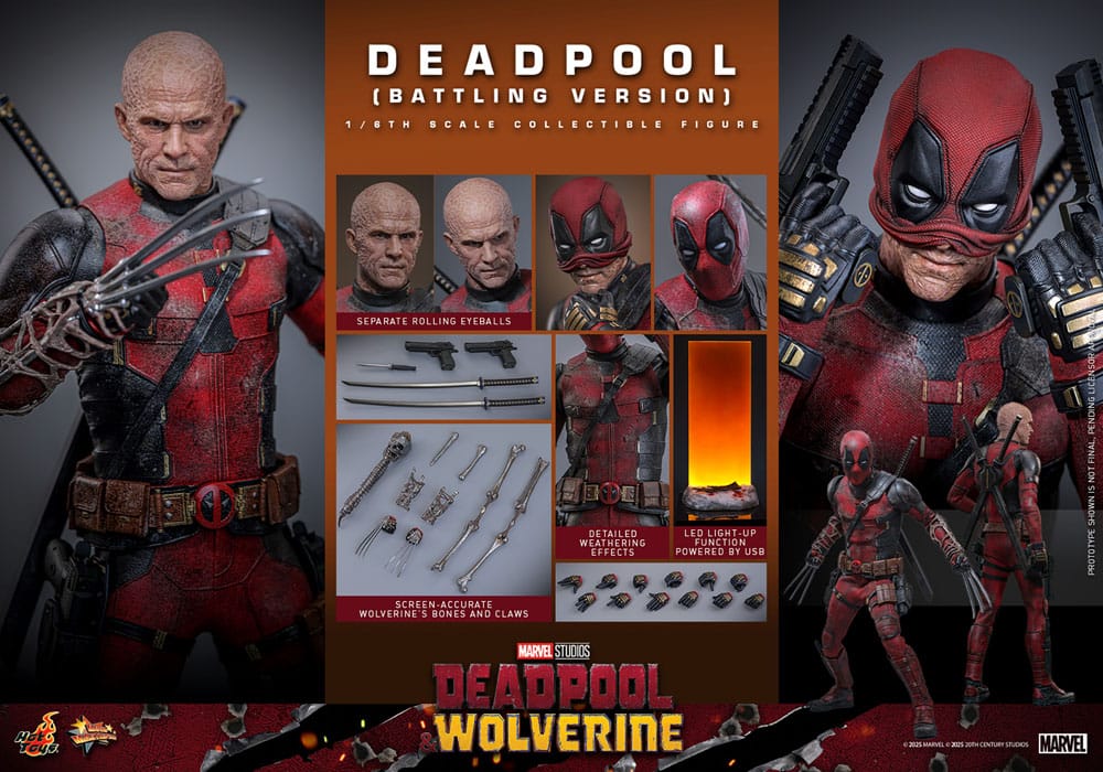 Deadpool Battling Version Marvel Deadpool & Wolverine Movie Masterpiece 1/6 Figurka 31 cm - Image 22