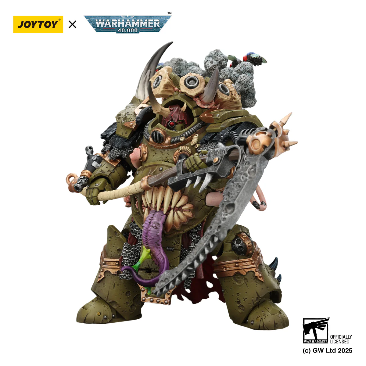 Death Guard Deathshroud Terminator Champion with Manreaper and Plaguespurter Gauntlets Warhammer 40k 1/18 Figurka 14 cm - Image 2