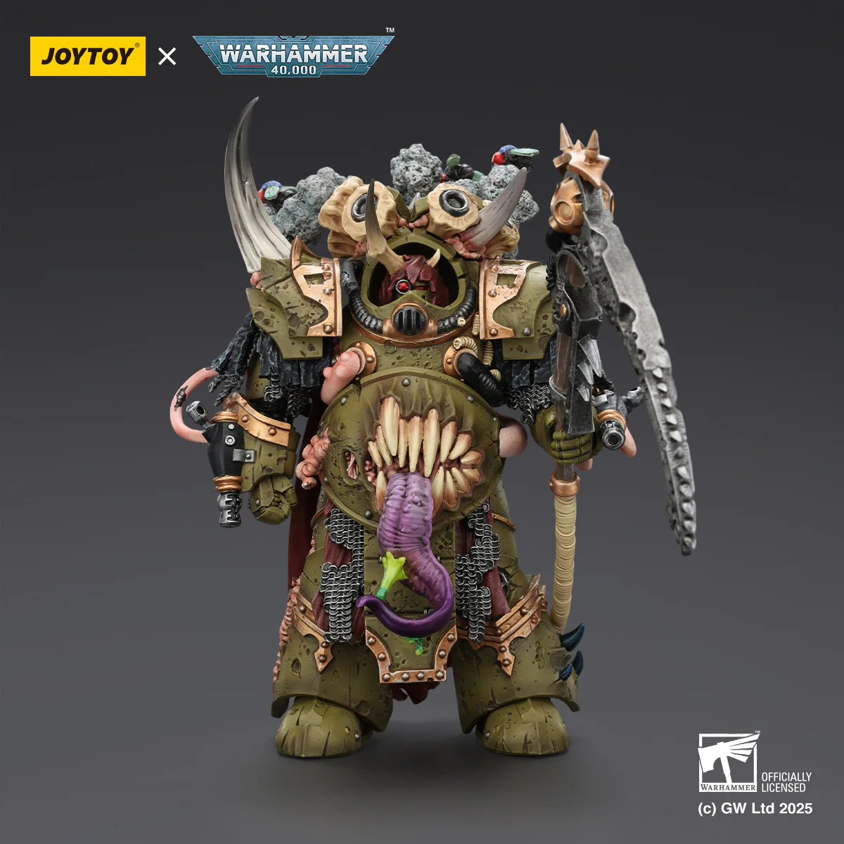 Death Guard Deathshroud Terminator Champion with Manreaper and Plaguespurter Gauntlets Warhammer 40k 1/18 Figurka 14 cm - Image 6