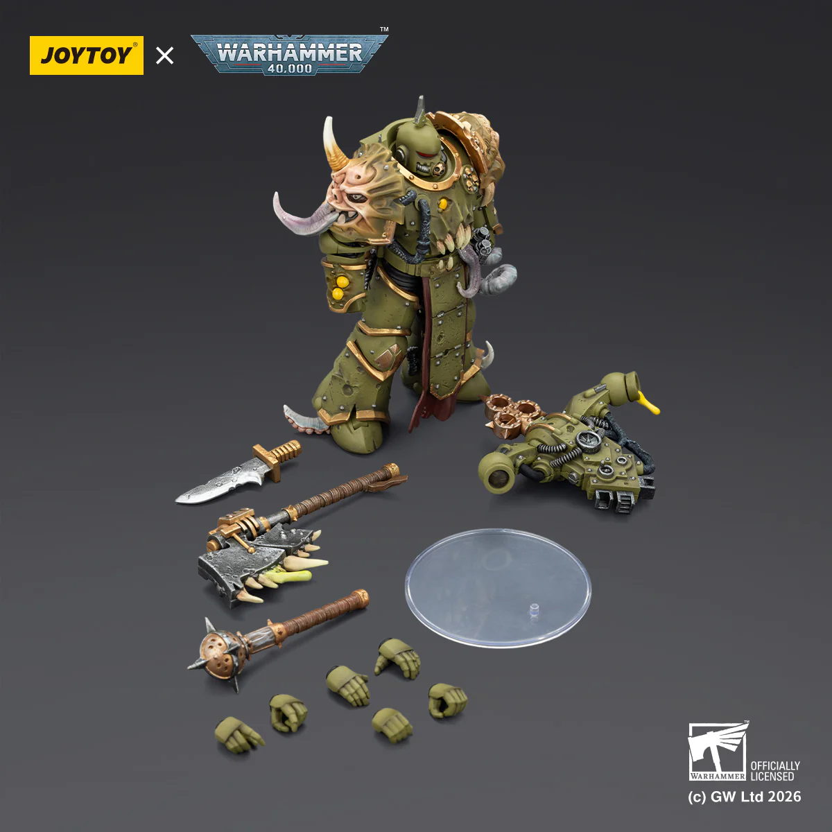 Death Guard Plague Marine Champion with Bubotic axe and Plague Knife Warhammer 40k 1/18 Figurka 12 cm - Image 10
