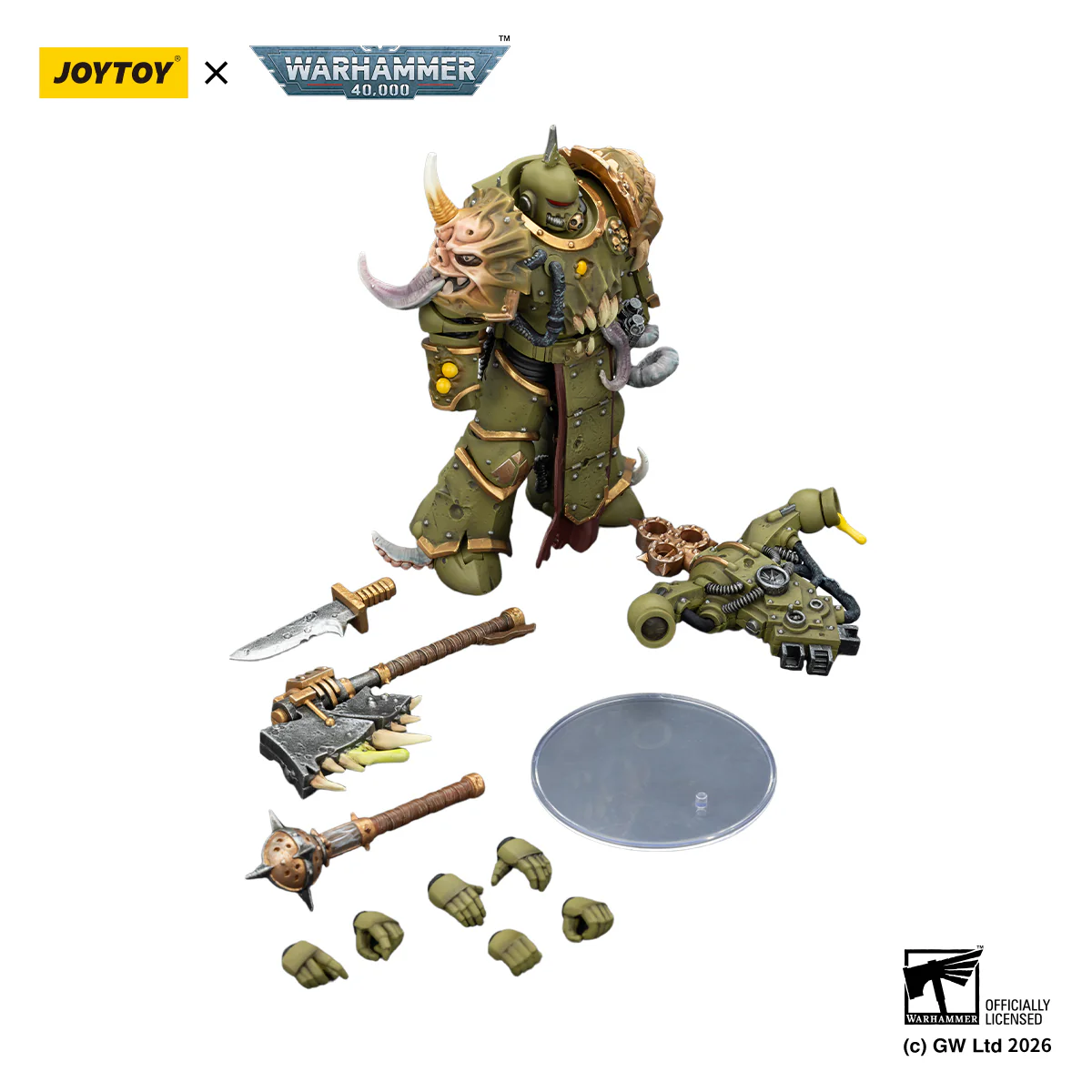 Death Guard Plague Marine Champion with Bubotic axe and Plague Knife Warhammer 40k 1/18 Figurka 12 cm - Image 5