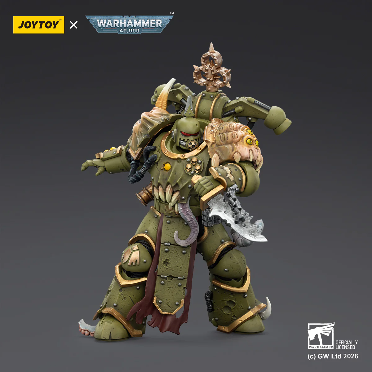 Death Guard Plague Marine Champion with Bubotic axe and Plague Knife Warhammer 40k 1/18 Figurka 12 cm - Image 9