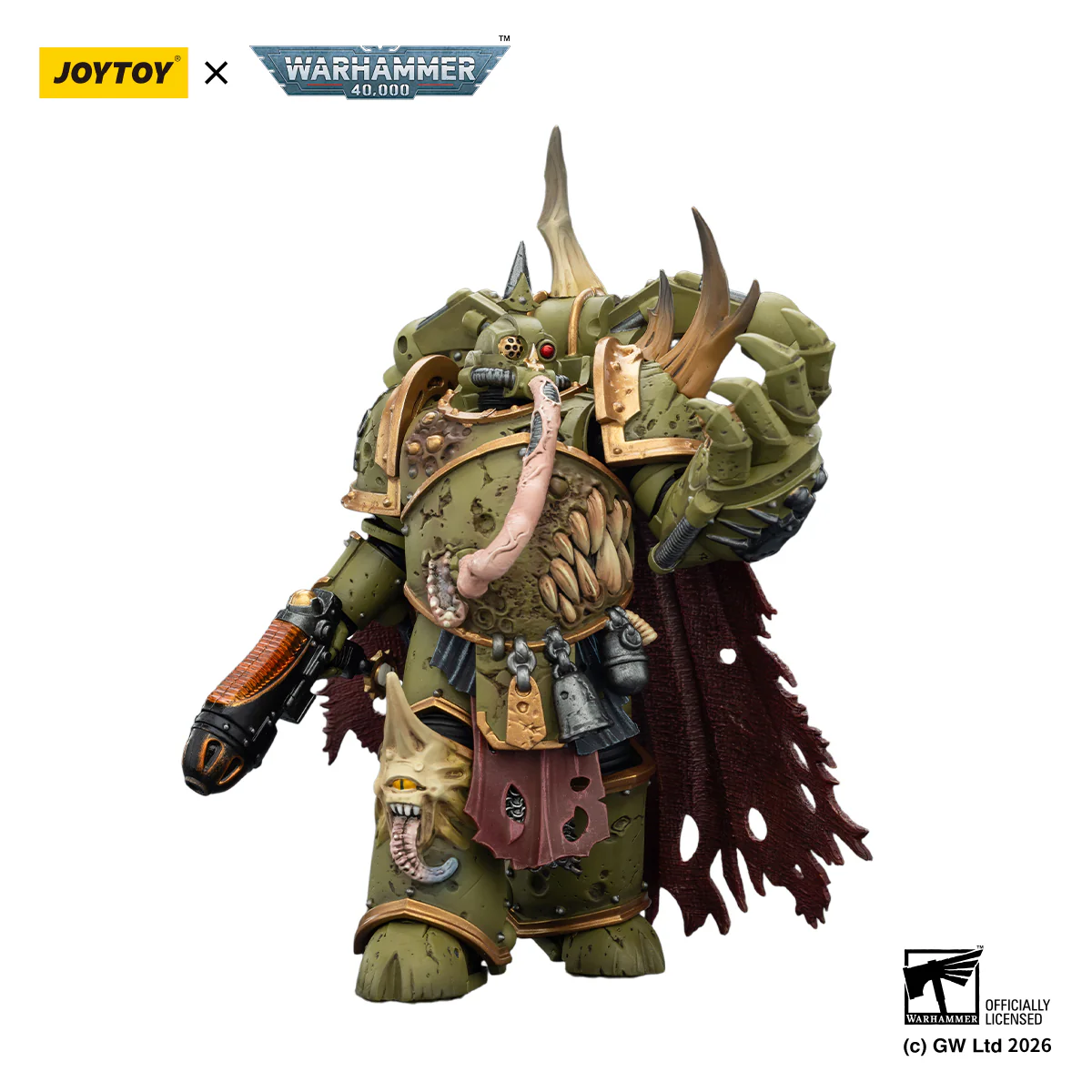 Death Guard Plague Marine Champion with Plasma Pistol and Power Fist Warhammer 40k 1/18 Figurka 12 cm - Image 2