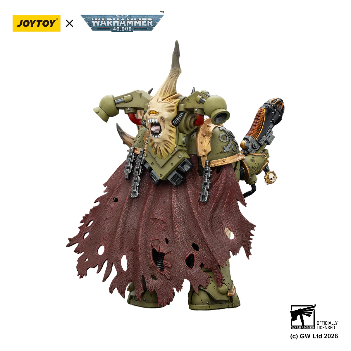 Death Guard Plague Marine Champion with Plasma Pistol and Power Fist Warhammer 40k 1/18 Figurka 12 cm - Image 4