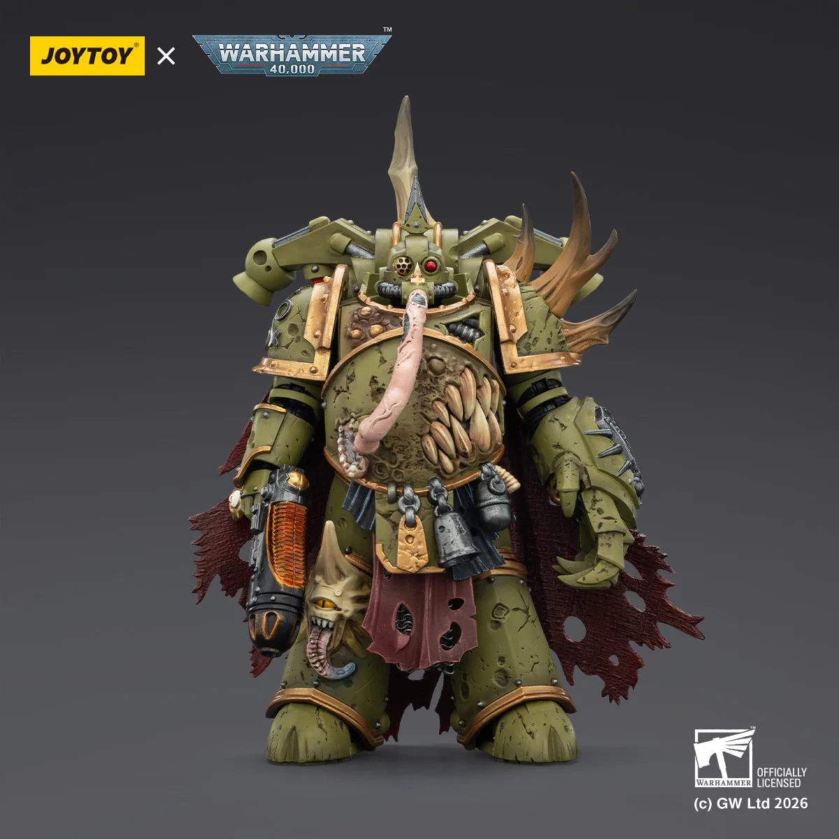 Death Guard Plague Marine Champion with Plasma Pistol and Power Fist Warhammer 40k 1/18 Figurka 12 cm - Image 5