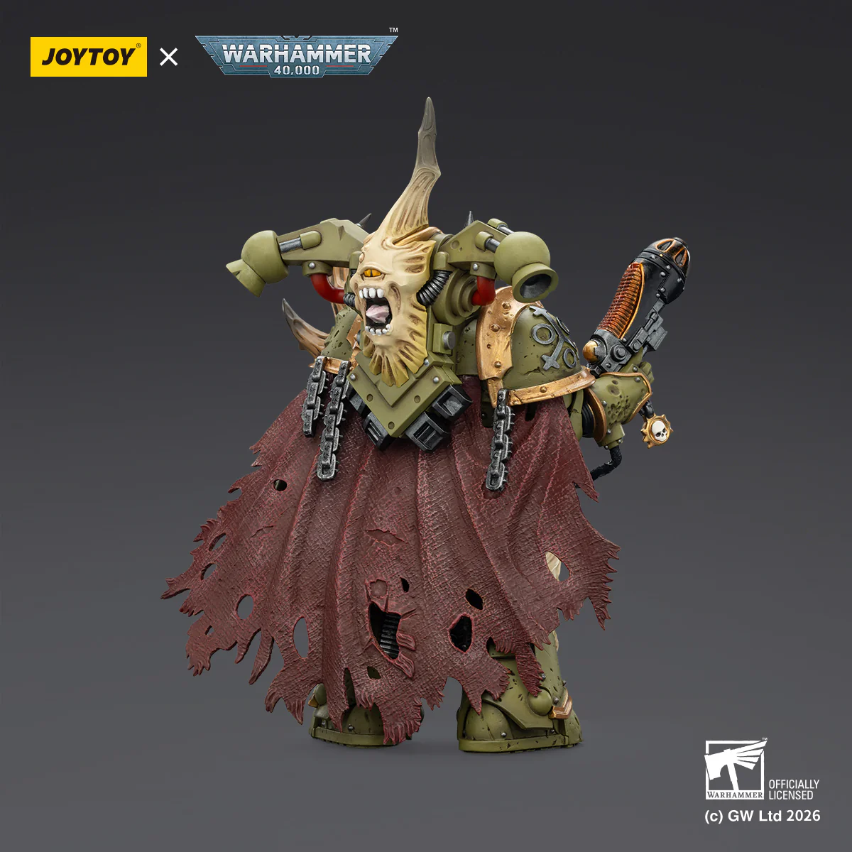 Death Guard Plague Marine Champion with Plasma Pistol and Power Fist Warhammer 40k 1/18 Figurka 12 cm - Image 6