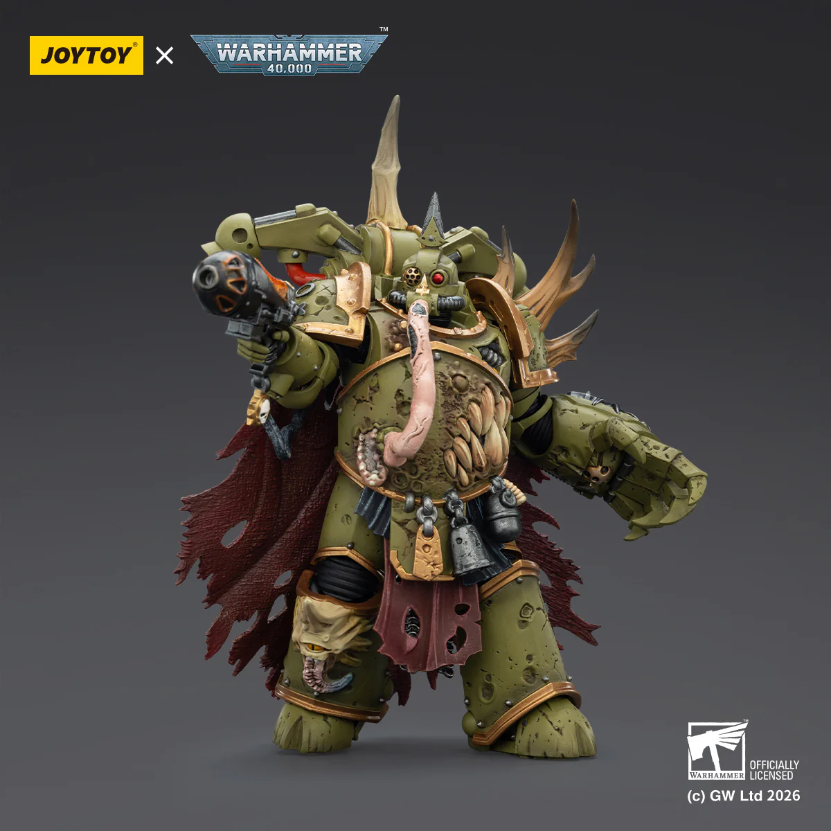 Death Guard Plague Marine Champion with Plasma Pistol and Power Fist Warhammer 40k 1/18 Figurka 12 cm - Image 7
