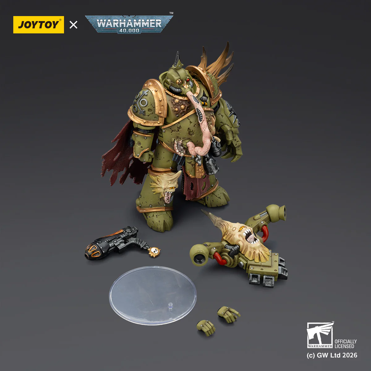 Death Guard Plague Marine Champion with Plasma Pistol and Power Fist Warhammer 40k 1/18 Figurka 12 cm - Image 9