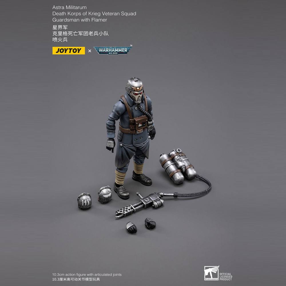 Death Korps of Krieg Veteran Squad Guardsman with Flamer Warhammer 40k 1/18 Figurka 10 cm - Image 8