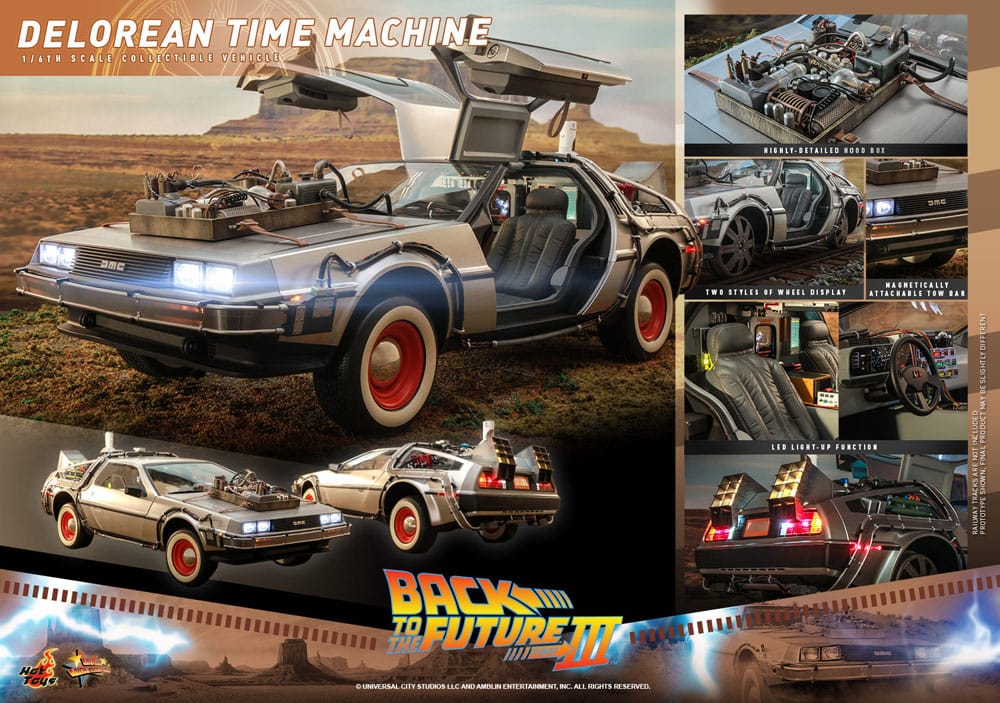 DeLorean Time Machine Back to the Future III Movie Masterpiece Vehicle 1/6 Figurka 72 cm - Image 16