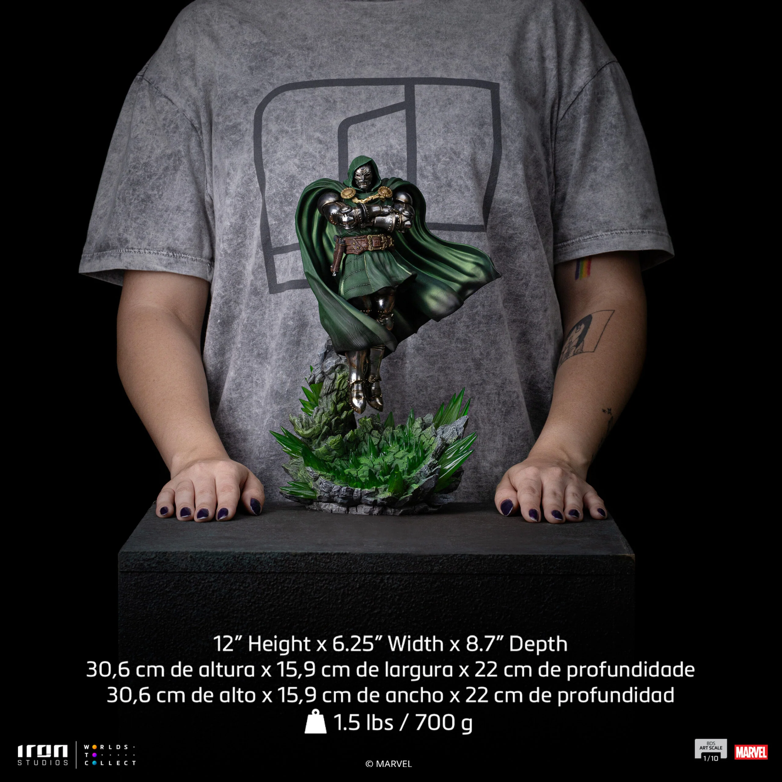 Doctor Doom Marvel Infinity Gauntlet Diorama Art Scale 1/10 Figurka 30 cm - Image 13