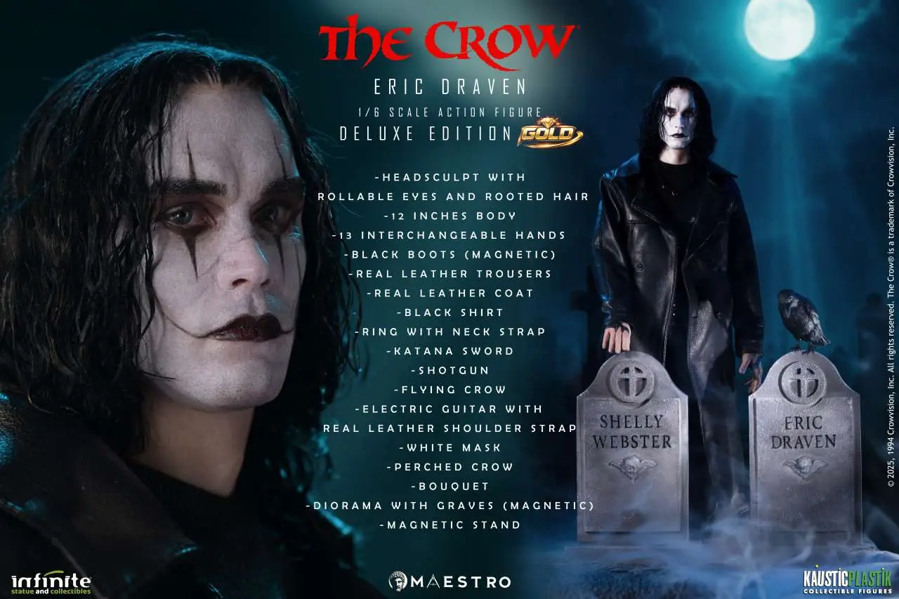 Eric Draven The Crow Deluxe Gold Edition 1/6 Figurka 30 cm - Image 6
