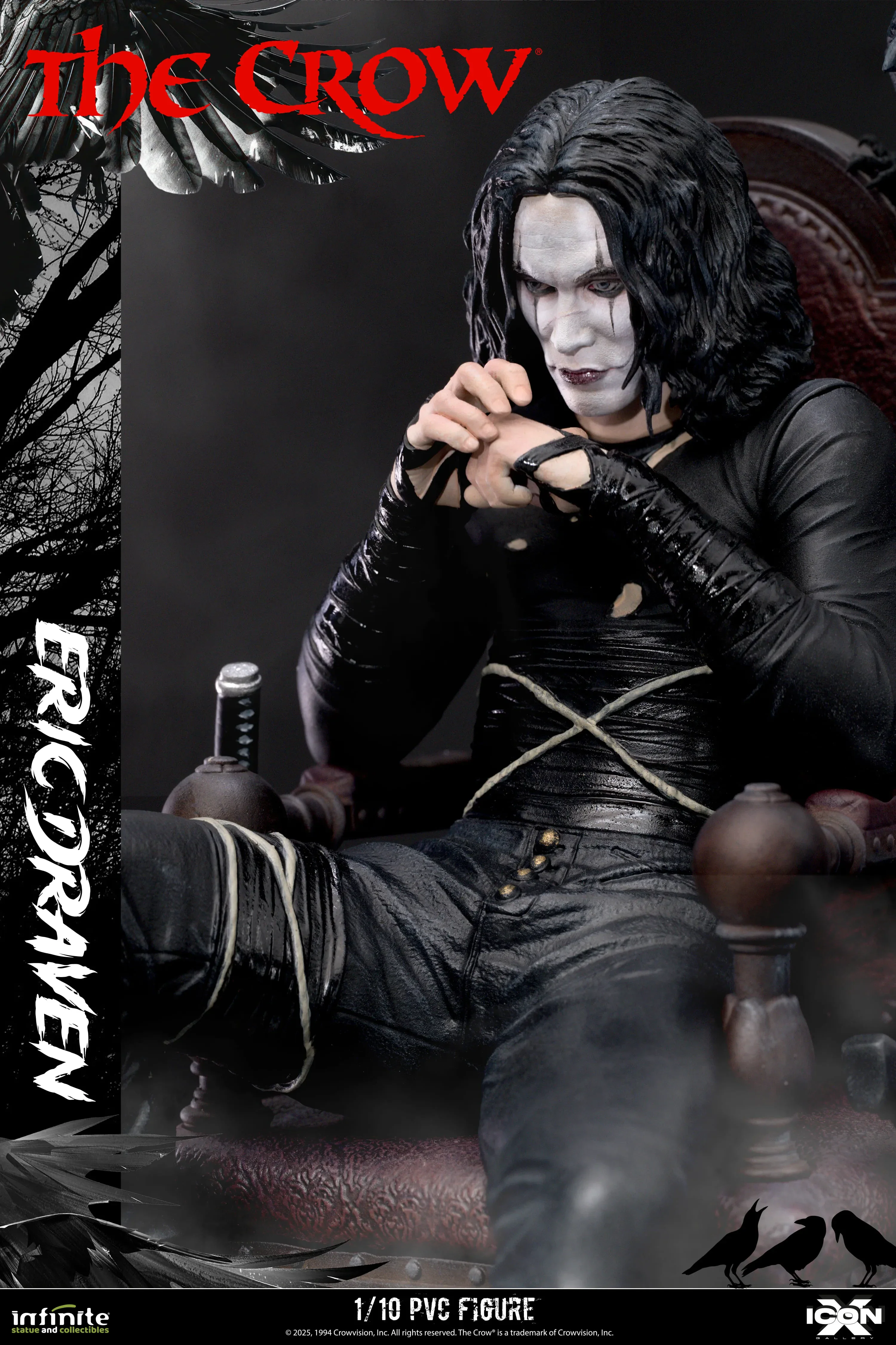 Eric Draven The Crow Icon X 1/10 Figurka 20 cm