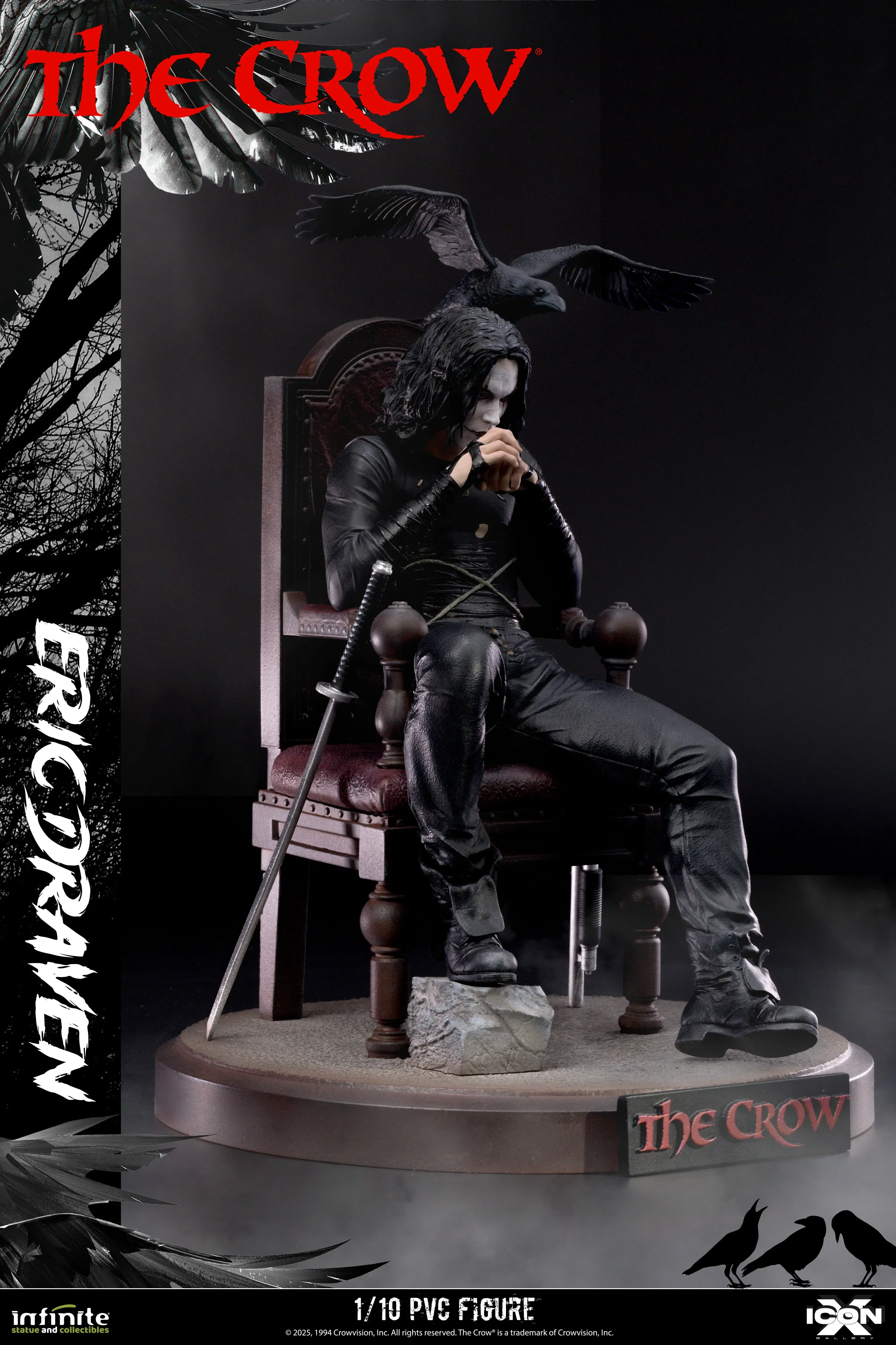 Eric Draven The Crow Icon X 1/10 Figurka 20 cm - Image 5