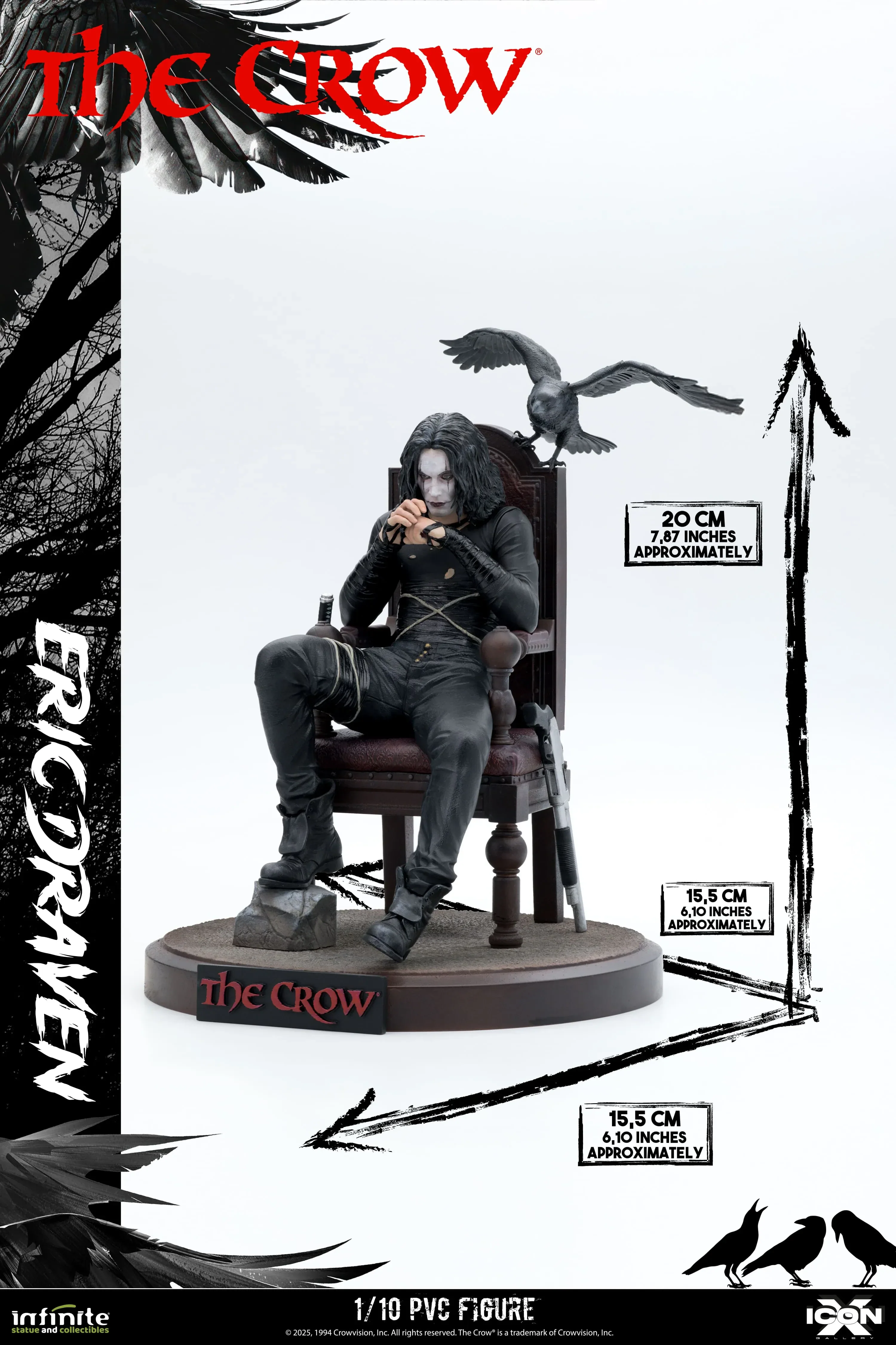 Eric Draven The Crow Icon X 1/10 Figurka 20 cm - Image 9