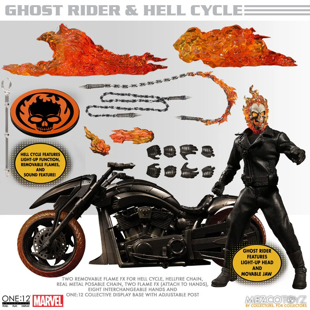 Ghost Rider & Vehicle with Sound & Light Up 1/12 Figurka 19 cm - Image 17