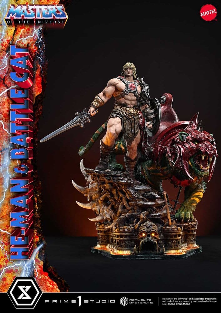 He-Man & Battle Cat Masters of the Universe Real Elite Masterline Series 1/4 Figurka 86 cm - Image 3