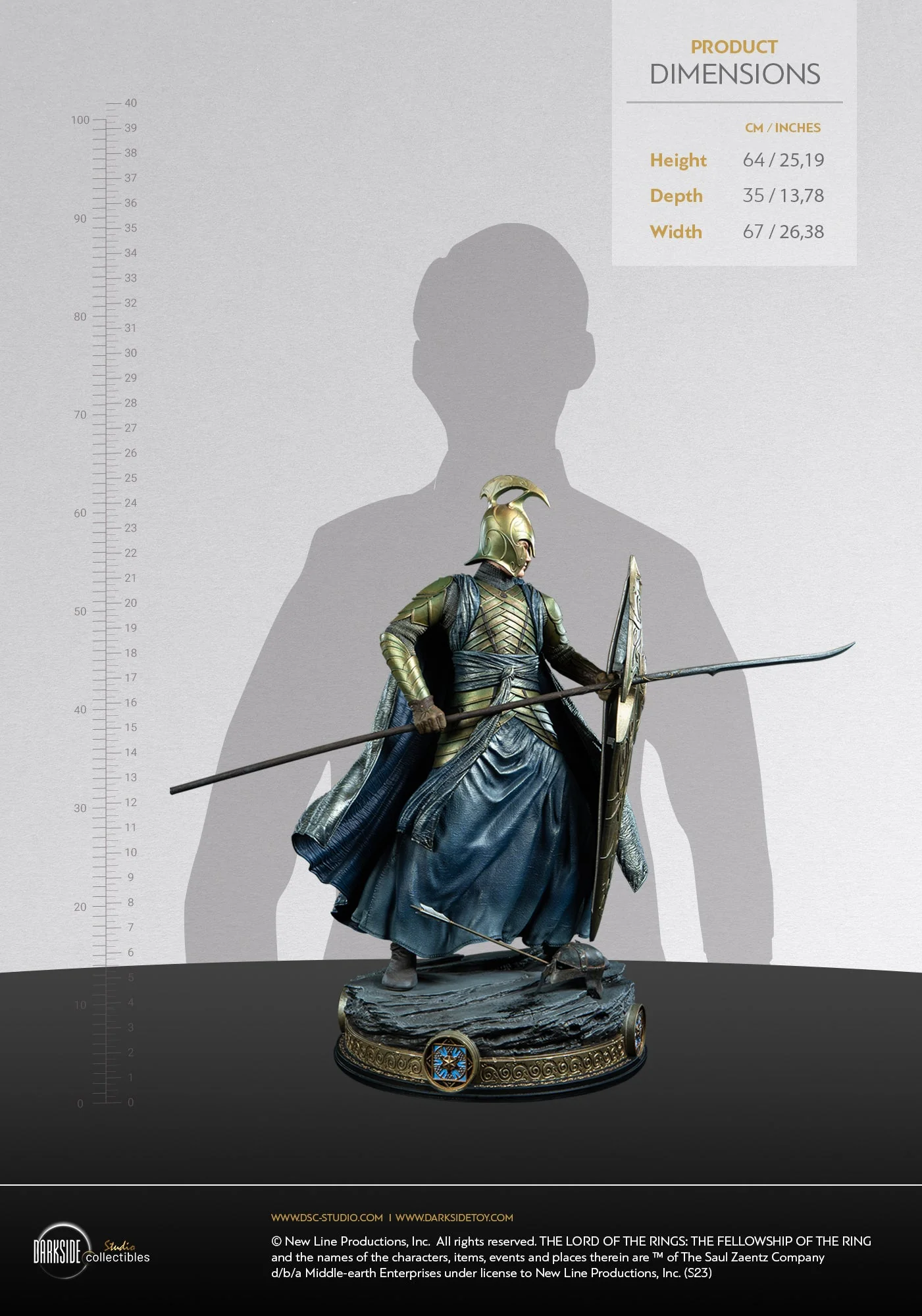 High Elven Warrior Lord of the Rings MS Series Statue 1/3 John Howe Signature Edition Figurka 90 cm - Image 14