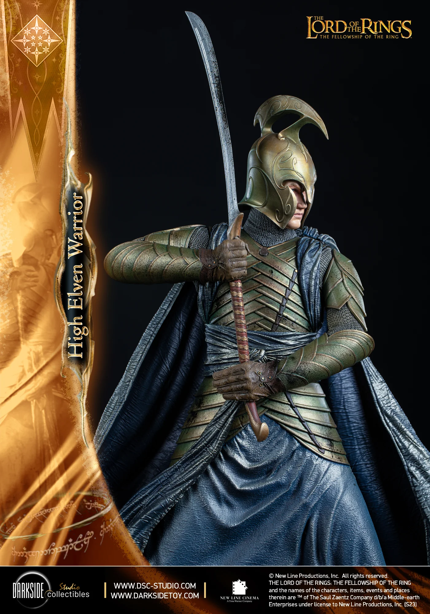 High Elven Warrior Lord of the Rings QS Series Statue 1/4 John Howe Signature Edition Figurka 70 cm - Image 22