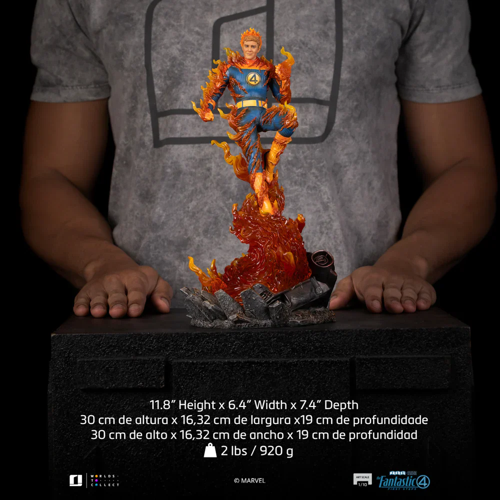 Human Torch Blue Suit Variant Marvel Fantastic Four Art Scale 1/10 Figurka 30 cm - Image 13