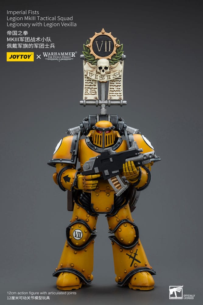 Imperial Fists Legion MkIII Tactical Squad Legionary with Legion Vexilla Warhammer The Horus Heresy 1/18 Figurka 12 cm