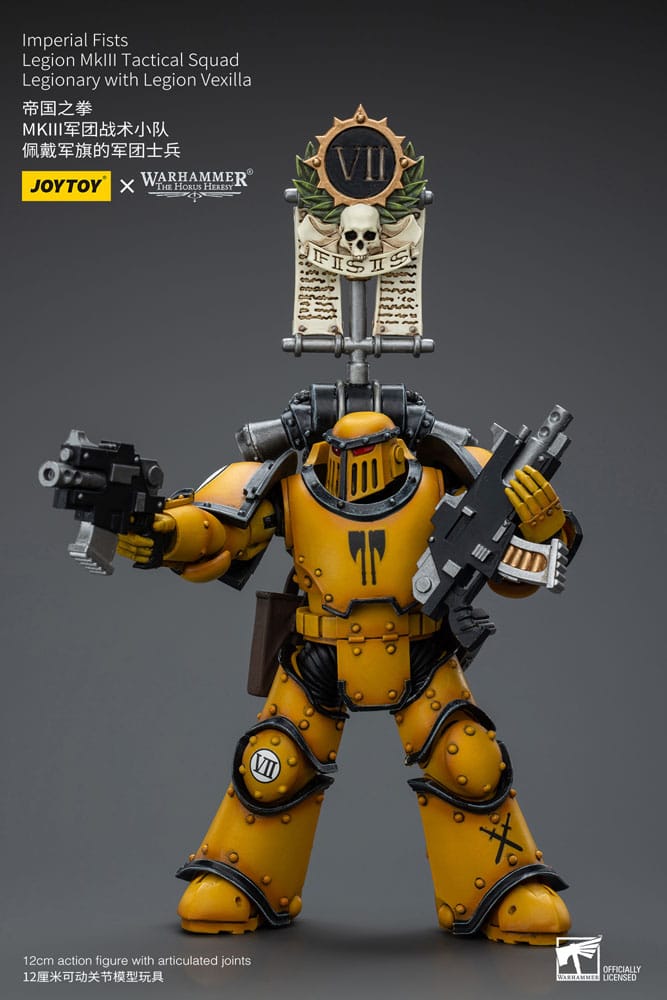 Imperial Fists Legion MkIII Tactical Squad Legionary with Legion Vexilla Warhammer The Horus Heresy 1/18 Figurka 12 cm - Image 4