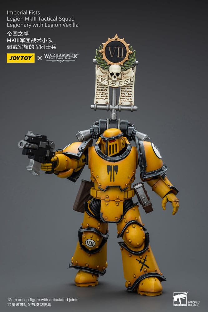 Imperial Fists Legion MkIII Tactical Squad Legionary with Legion Vexilla Warhammer The Horus Heresy 1/18 Figurka 12 cm - Image 7